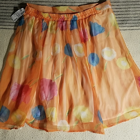 New Wear On Earth Orange Sheer Skirt Sz 18 - Picture 2 of 6